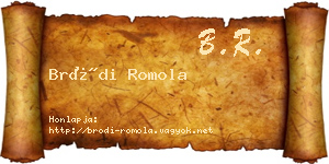 Bródi Romola névjegykártya